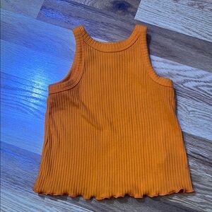 Orange Ribbed Tank Top